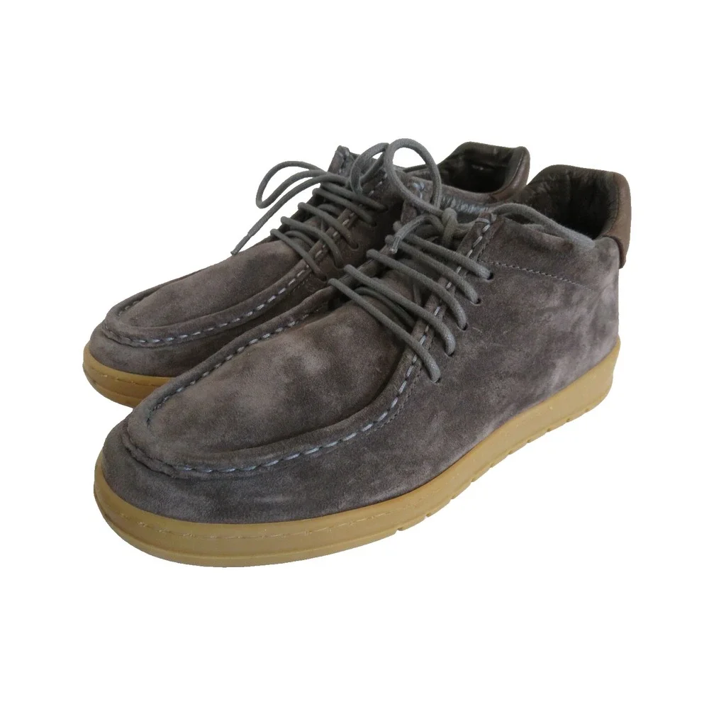 Cafenoir Men's Gray Suede Leather Lace‎ Up Desert Boots Sz 40 US 7.5